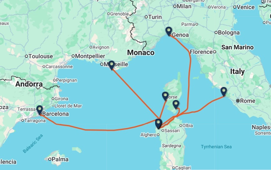 Ship routes